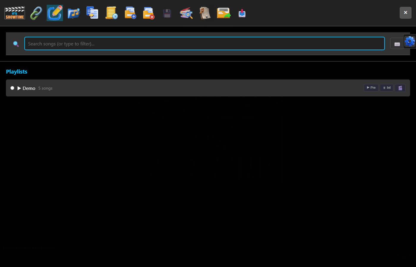 ShowTime playlist editor